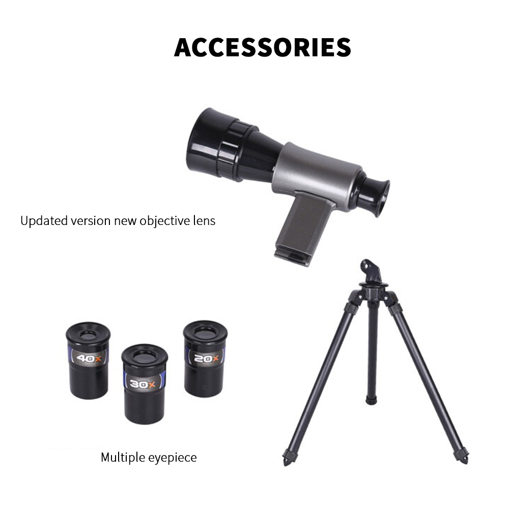 HD Finderscope Silver Spotting Scope 20X 30X 40X  Star Gazing Monocular