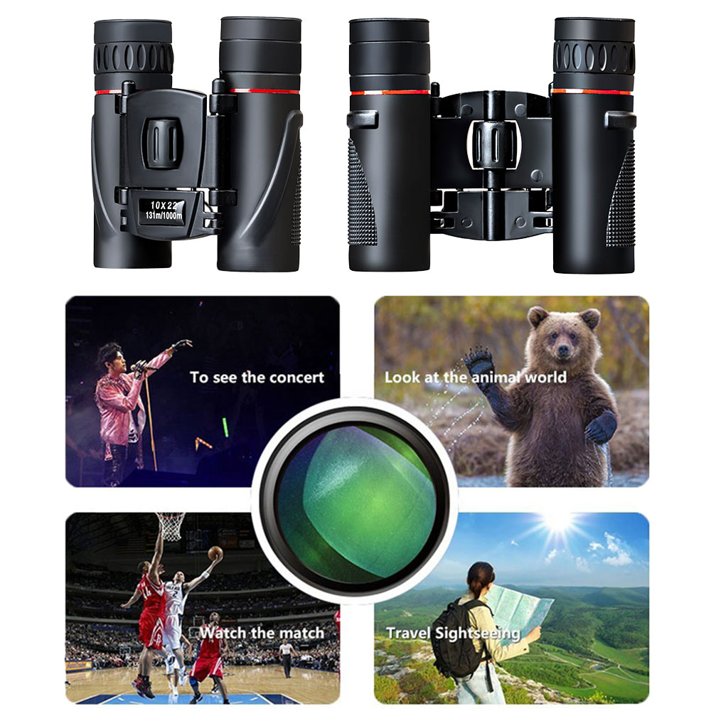 Plastic Hunting Novel Binoculars 10x22 Camping Practical Telescope Foldable