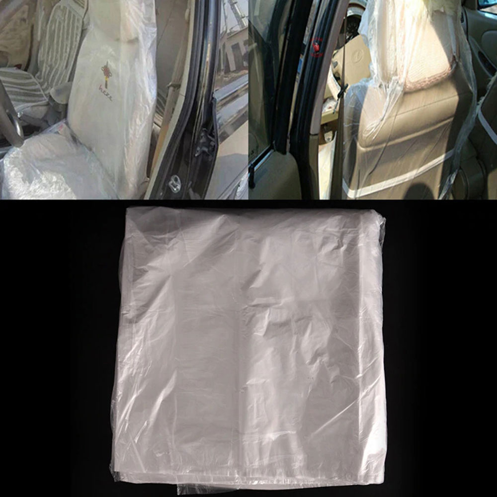 0A41 10pcs Car Van Vehicle Disposable Plastic Transparent Seat Covers